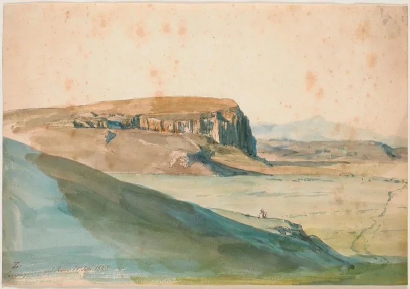 Johan T. Lundbye | Landskab nær Rom - 1845 | Indrammet kunsttryk | Danmarks Guldalder | formida