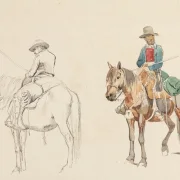 Johan T. Lundbye | Campagnol til hest - 1845 | Indrammet kunsttryk | Danmarks Guldalder | formida