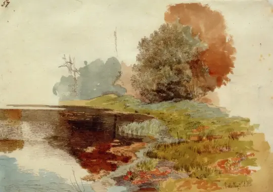 Johan T. Lundbye | Præstevang - 1840 | Indrammet kunsttryk | Danmarks Guldalder | formida