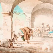 Johan T. Lundbye | Scene fra et osteri - 1845 | Indrammet kunsttryk | Danmarks Guldalder | formida