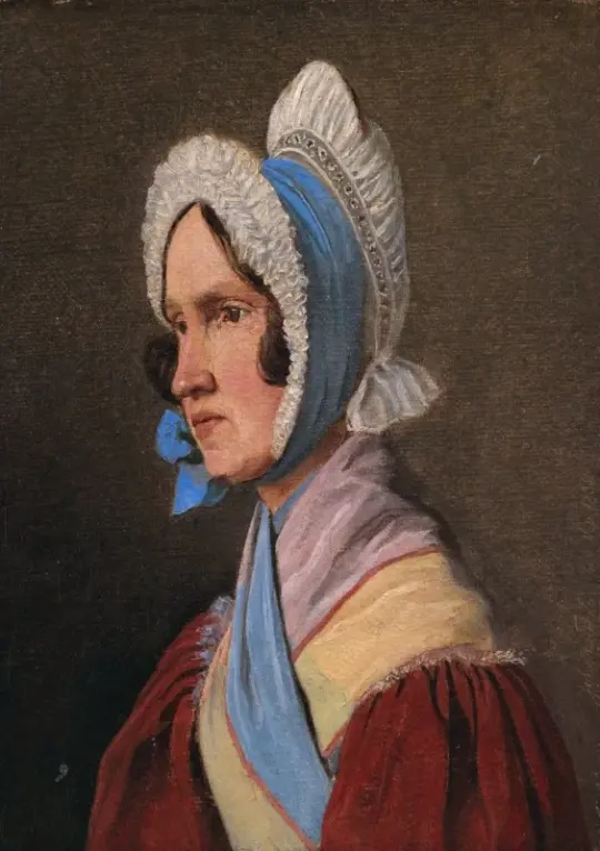 Johan T. Lundbye | Oberstinde Cathrine Lundbye - 1836 | Indrammet kunsttryk | Danmarks Guldalder | formida