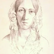 Johan T. Lundbye | Portræt af en ung kvinde - 1841 | Indrammet kunsttryk | Danmarks Guldalder | formida