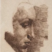 Johan T. Lundbye | Profilporträt – 1840 | Gerahmter Kunstdruck | Goldenes Zeitalter Dänemark | formida