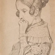 Johan T. Lundbye | Portræt af en ung dame - 1839 | Indrammet kunsttryk | Danmarks Guldalder | formida