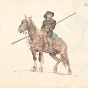 Johan T. Lundbye | Riding Campagnol - 1845 | Indrammet kunsttryk | Danmarks Guldalder | formida