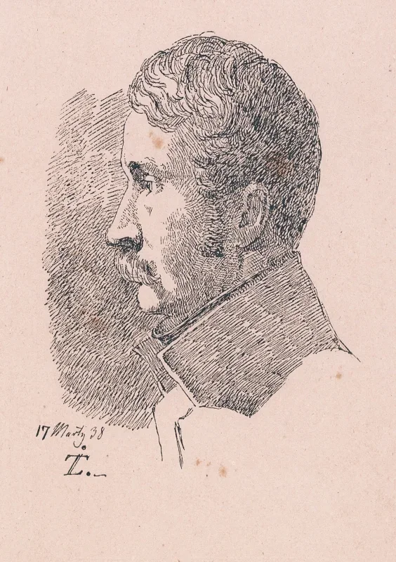 Johan T. Lundbye | Oberst C.C. Lundbye - 1838 | Indrammet kunsttryk | Danmarks Guldalder | formida