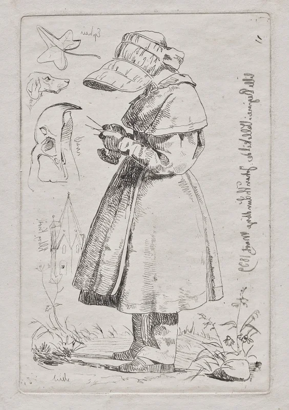 Johan T. Lundbye | Little Regine in Vallekilde - 1839 | Indrammet kunsttryk | Danmarks Guldalder | formida