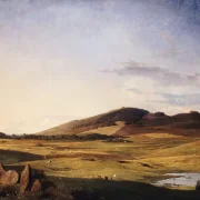 Johan T. Lundbye | Seeländische Landschaft - 1840 | Gerahmter Kunstdruck | Goldenes Zeitalter Dänemark | formida