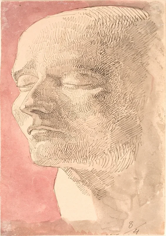 Johan T. Lundbye | Studie nach Napoleons Totenmaske – 1839 | Gerahmter Kunstdruck | Goldenes Zeitalter Dänemark | formida