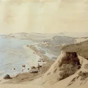 Johan T. Lundbye | Sydsiden af ​​Refsnæs-halvøen - 1843 | Indrammet kunsttryk | Danmarks Guldalder | formida
