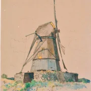 Johan T. Lundbye | Vendet Mølle ved Dortheaslyst - 1847 | Indrammet kunsttryk | Danmarks Guldalder | formida