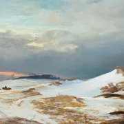 Johan T. Lundbye | Winterlandschaft mit Nordsee ländlichem Charakter – 1841 | Gerahmter Kunstdruck | Goldenes Zeitalter Dänemark | formida