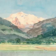 Johan T. Lundbye | Alpenlandschaft - 1845 | Gerahmter Kunstdruck | Goldenes Zeitalter Dänemark | formida