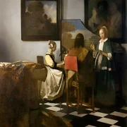Johannes Vermeer | Das Konzert  - 1665 | Giclée Kunstdruck gerahmt