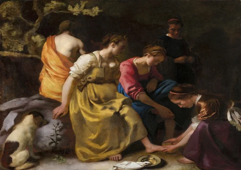 Johannes Vermeer | Diana und ihre Gefährtinnen – 1653 | Gerahmter Kunstdruck | Barock | formida