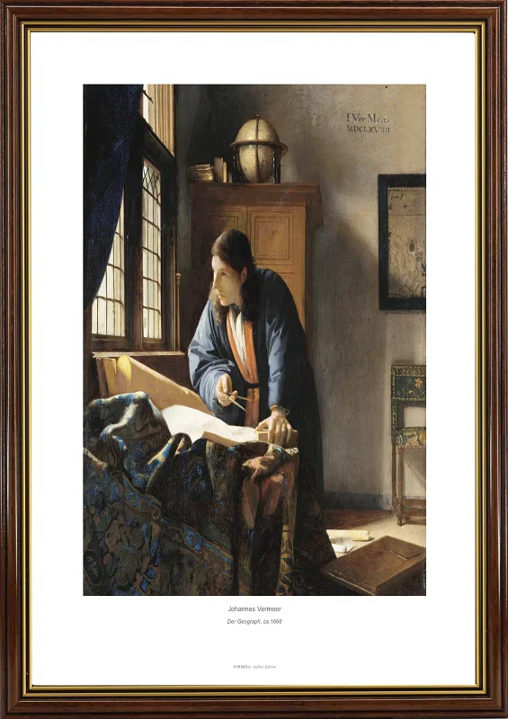 Johannes Vermeer | Der Geograph – 1666 | Gallery Edition | Gerahmter Kunstdruck | Barock