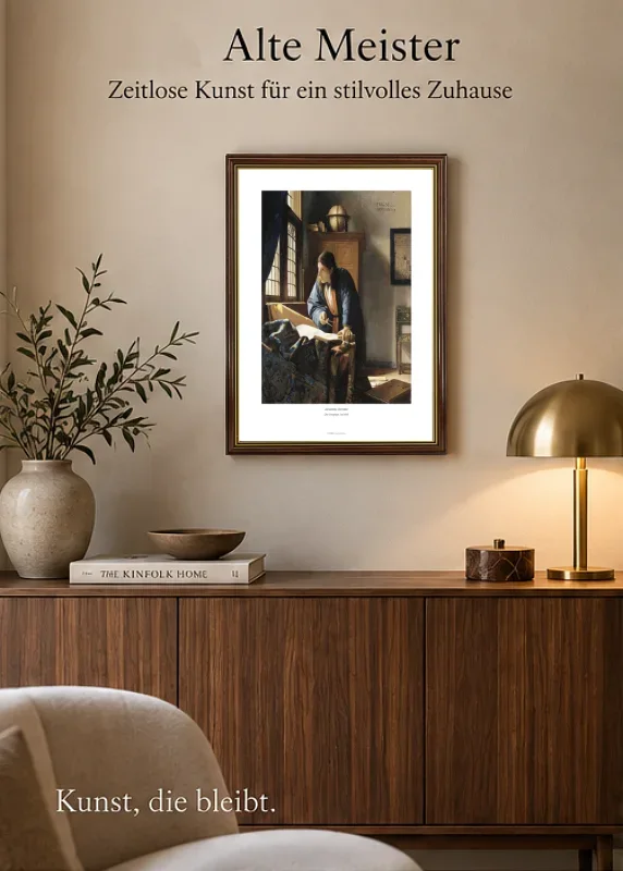 Johannes Vermeer | Der Geograph – 1666 | Gallery Edition | Gerahmter Kunstdruck | Barock