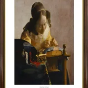 Johannes Vermeer | Kniplingsmageren - 1670 | Gallery Edition | Indrammet kunsttryk | Barok