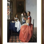 Johannes Vermeer | Pigen med vinglasset - 1660 | Gallery Edition | Indrammet kunsttryk | Barok