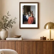 Johannes Vermeer | Pigen med vinglasset - 1660 | Gallery Edition | Indrammet kunsttryk | Barok