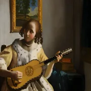Johannes Vermeer | Guitaristen - 1672 | Indrammet kunsttryk | Barok | formida