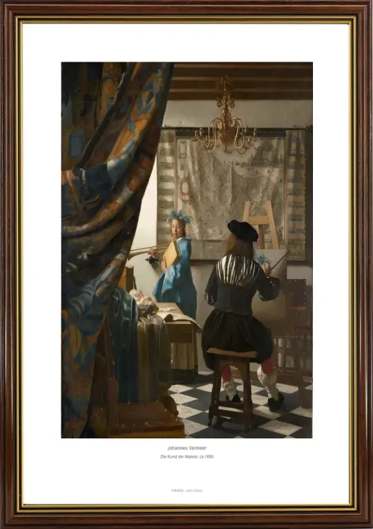 Johannes Vermeer | Malerkunsten - 1666 | Indrammet kunsttryk | Barok