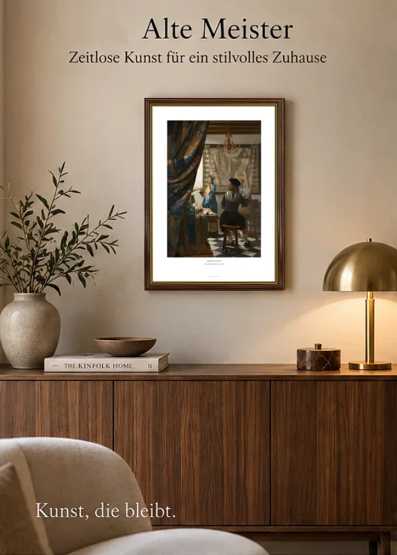 Johannes Vermeer | Malerkunsten - 1666 | Indrammet kunsttryk | Barok
