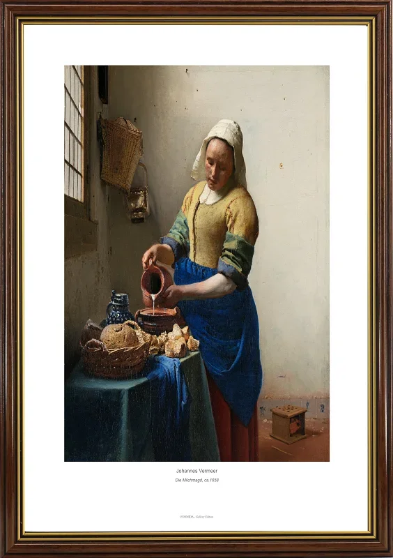 Johannes Vermeer | Die Milchmagd - 1658 | Gallery Edition | Gerahmter Kunstdruck | Barock