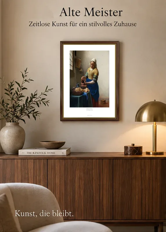 Johannes Vermeer | Die Milchmagd - 1658 | Gallery Edition | Gerahmter Kunstdruck | Barock