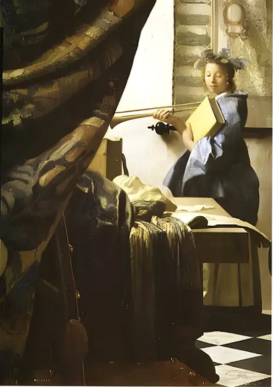 Johannes Vermeer | Der Maler in seinem Atelier - 1665 | Giclée Kunstdruck gerahmt