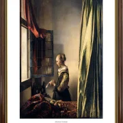 Johannes Vermeer | Pige med brevet ved det åbne vindue - 1458 | Indrammet kunsttryk | Barok
