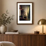 Johannes Vermeer | Pige med brevet ved det åbne vindue - 1458 | Indrammet kunsttryk | Barok