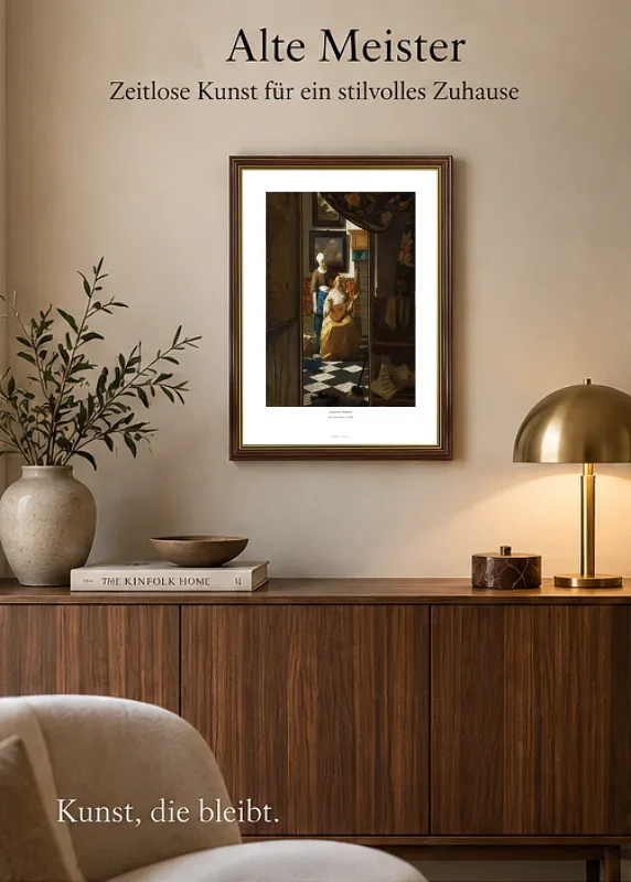 Johannes Vermeer | Der Liebesbrief - 1669 | Gallery Edition | Gerahmter Kunstdruck | Barock