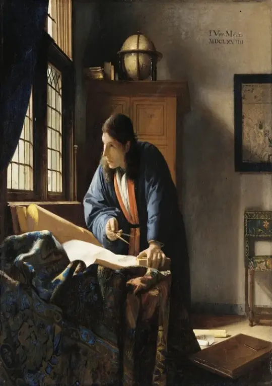 Johannes Vermeer | Der Geograph – 1669 | Giclée Kunstdruck gerahmt