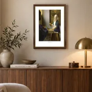 Johannes Vermeer | Frau, die eine Waage hält - 1664 | Gallery Edition | Gerahmter Kunstdruck | Barock