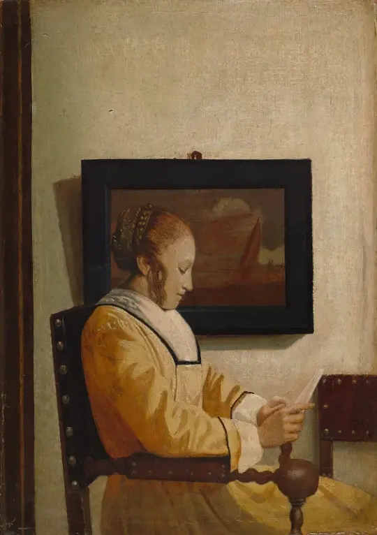 Johannes Vermeer | En ung kvinde læser - 1666 | Indrammet kunsttryk | Barok | formida