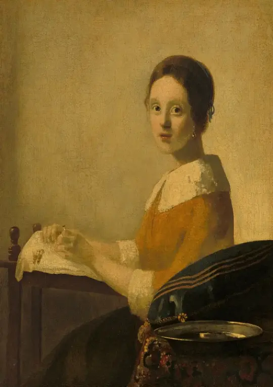 Johannes Vermeer | Kniplingsmageren - 1655 | Indrammet kunsttryk | Barok | formida