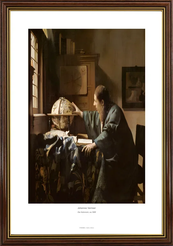 Johannes Vermeer | Astronomen - 1668 | Gallery Edition | Indrammet kunsttryk | Barok
