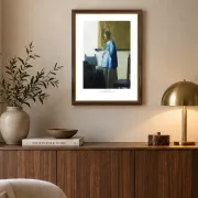 Johannes Vermeer | Kvinde i blåt læser et brev - 1664 | Indrammet kunsttryk | Barok