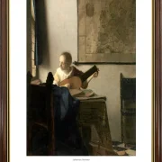 Johannes Vermeer | Kvinde med en lut - 1663 | Gallery Edition | Indrammet kunsttryk | Barok