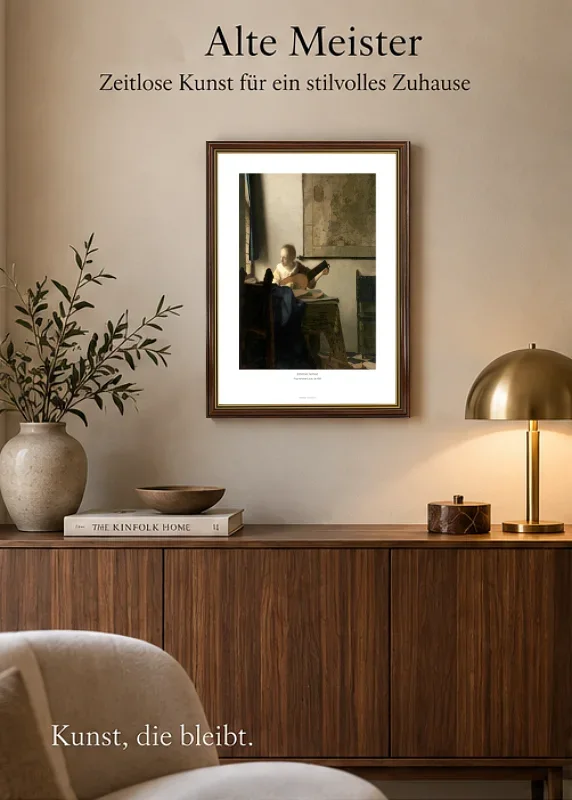 Johannes Vermeer | Kvinde med en lut - 1663 | Gallery Edition | Indrammet kunsttryk | Barok