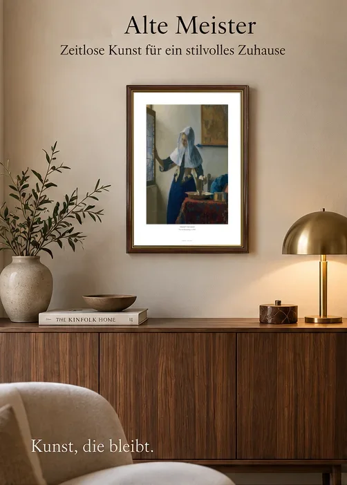 Johannes Vermeer | Frau mit Wasserkrug - 1660 | Gallery Edition | Gerahmter Kunstdruck | Barock