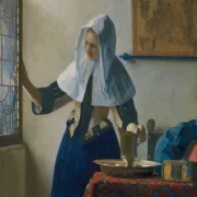 Johannes Vermeer | Frau mit Wasserkrug - 1660 | Giclée Kunstdruck gerahmt