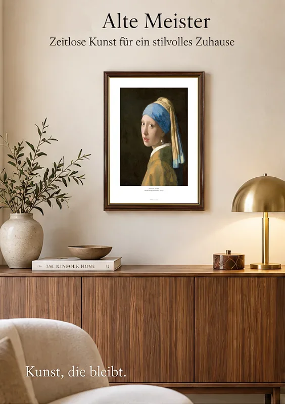Johannes Vermeer | Mädchen mit dem Perlenohrring - 1665 | Gallery Edition | Gerahmter Kunstdruck | Barock