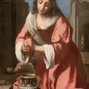 Johannes Vermeer | Die heilige Praxedis - 1655 | Giclée Kunstdruck gerahmt