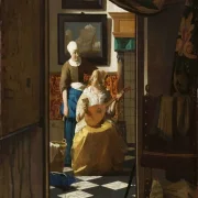 Johannes Vermeer | Der Liebesbrief - 1669 | Giclée Kunstdruck gerahmt