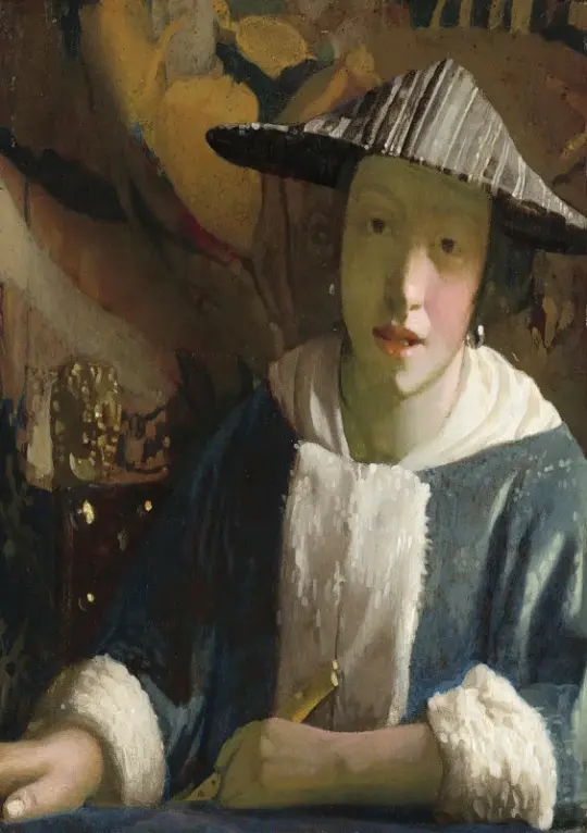 Johannes Vermeer | Pige med fløjte - 1675 | Indrammet kunsttryk | Barok | formida