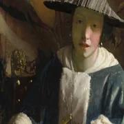 Johannes Vermeer | Mädchen mit Flöte – 1670 | Giclée Kunstdruck gerahmt