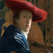 Johannes Vermeer | Mädchen mit dem roten Hut - 1666 | Giclée Kunstdruck gerahmt