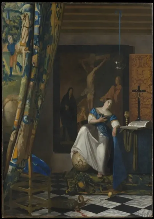 Johannes Vermeer | Allegorie des katholischen Glaubens - 1672 | Giclée Kunstdruck gerahmt